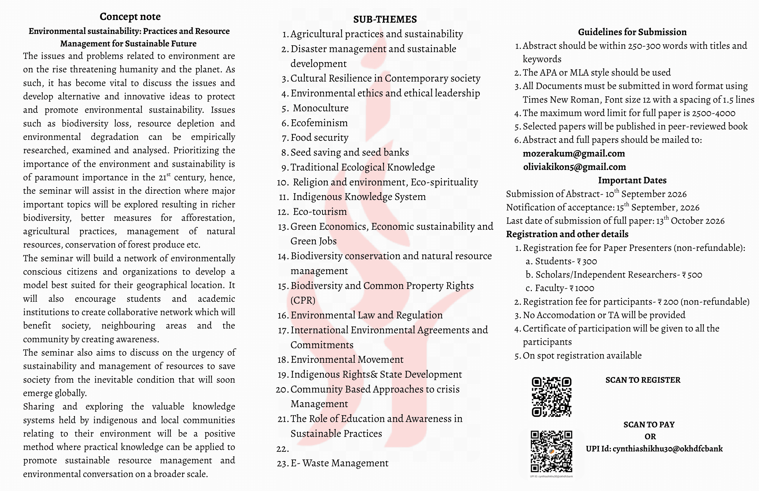 Brochure of ICSSR Seminar 2026