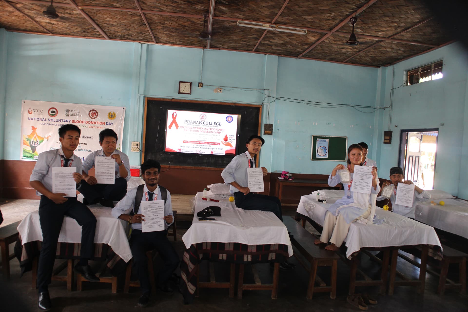 HIV AIDS awareness programme and Blood Donation Camp at Pranab College